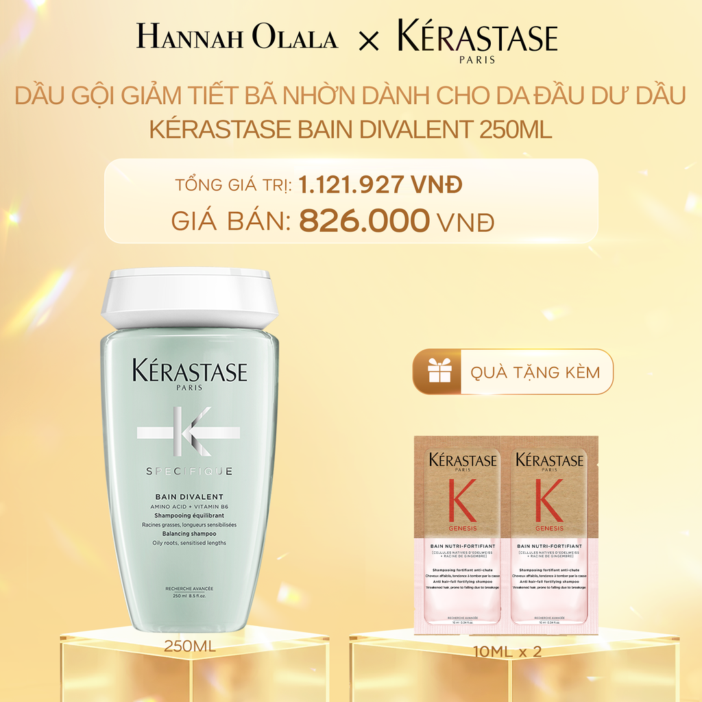  DEAL 9: DẦU GỘI GIẢM TIẾT BÃ NHỜN DÀNH CHO DA ĐẦU DƯ DẦU KÉRASTASE BAIN DIVALENT 250ML 