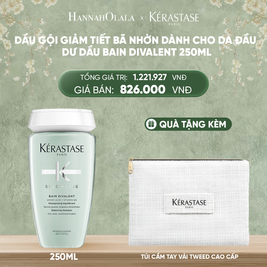  DEAL 8: DẦU GỘI GIẢM TIẾT BÃ NHỜN DÀNH CHO DA ĐẦU DƯ DẦU KÉRASTASE BAIN DIVALENT 250ML 