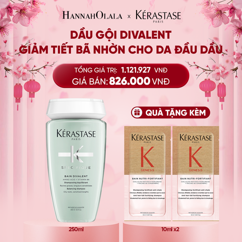  DEAL 8: DẦU GỘI GIẢM TIẾT BÃ NHỜN DÀNH CHO DA ĐẦU DƯ DẦU KÉRASTASE BAIN DIVALENT 250ML 