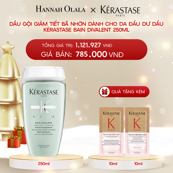  DEAL 8: [FLASH DEAL] DẦU GỘI GIẢM TIẾT BÃ NHỜN DÀNH CHO DA ĐẦU DƯ DẦU KÉRASTASE BAIN DIVALENT 250ML 