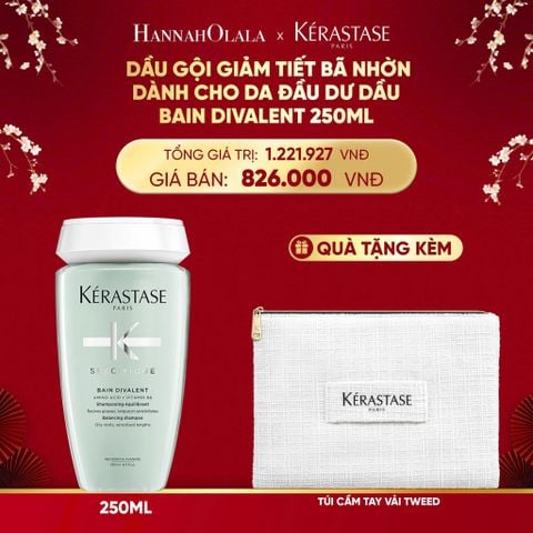  DEAL 8: DẦU GỘI GIẢM TIẾT BÃ NHỜN DÀNH CHO DA ĐẦU DƯ DẦU KÉRASTASE BAIN DIVALENT 250ML 