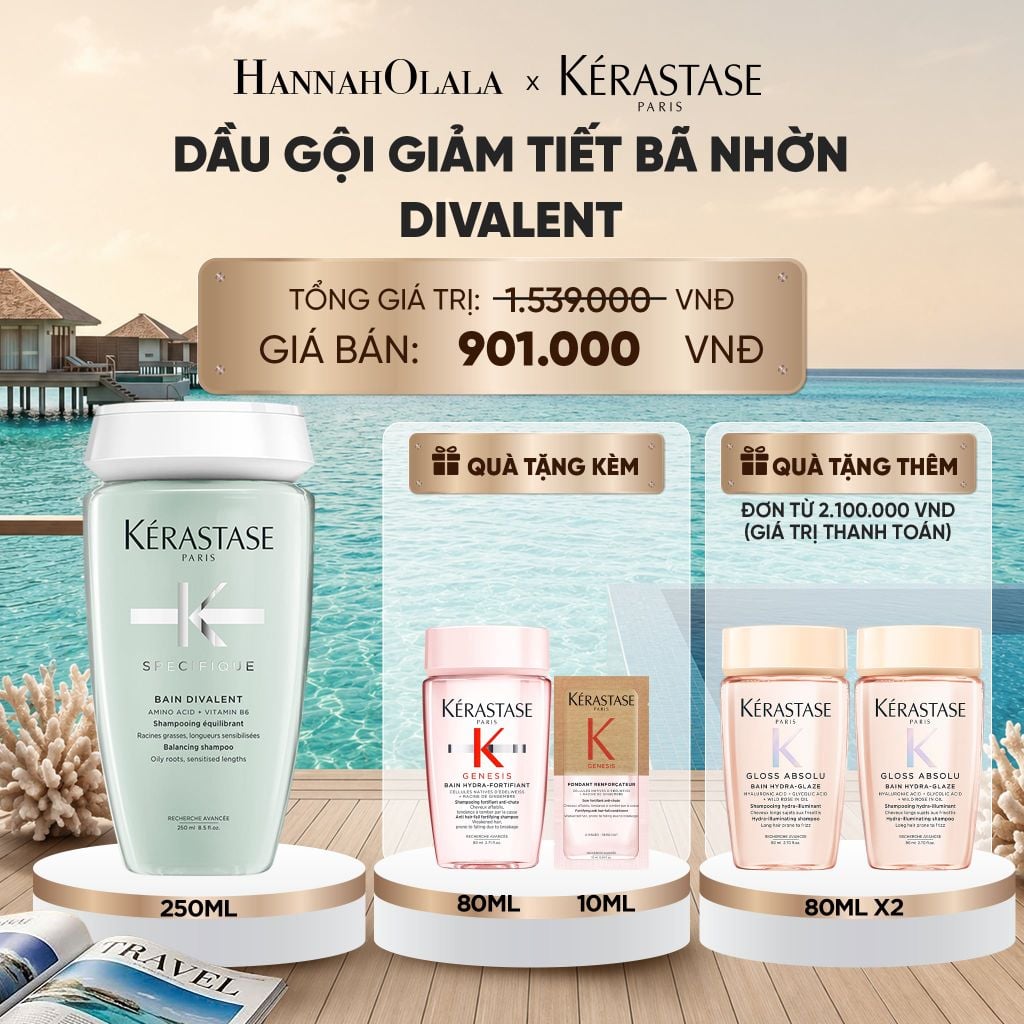  DẦU GỘI GIẢM TIẾT BÃ NHỜN DÀNH CHO DA ĐẦU DƯ DẦU KÉRASTASE BAIN DIVALENT 250ML_ D1499 