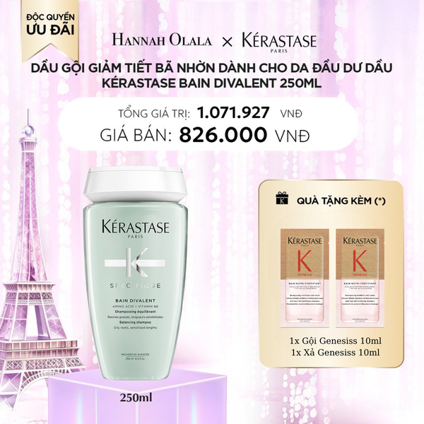  C11_DEAL 9_BACKUP: DẦU GỘI GIẢM TIẾT BÃ NHỜN DÀNH CHO DA ĐẦU DƯ DẦU KÉRASTASE BAIN DIVALENT 250ML 