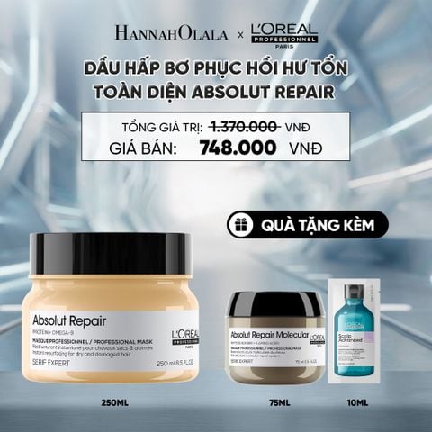  DẦU HẤP BƠ PHỤC HỒI HƯ TỔN TOÀN DIỆN L'ORÉAL PROFESSIONNEL ABSOLUT REPAIR 250ML - D20 