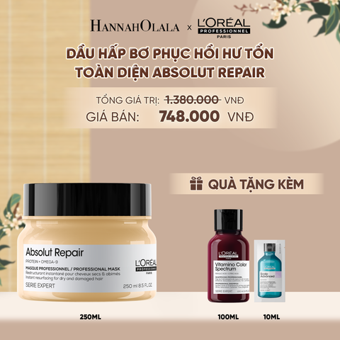  DẦU HẤP BƠ PHỤC HỒI HƯ TỔN TOÀN DIỆN L'ORÉAL PROFESSIONNEL ABSOLUT REPAIR 250ML - A251 