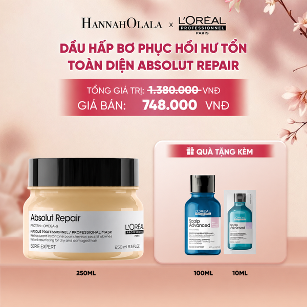  DẦU HẤP BƠ PHỤC HỒI HƯ TỔN TOÀN DIỆN L'ORÉAL PROFESSIONNEL ABSOLUT REPAIR 250ML - A739 
