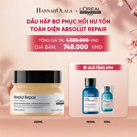  DẦU HẤP BƠ PHỤC HỒI HƯ TỔN TOÀN DIỆN L'ORÉAL PROFESSIONNEL ABSOLUT REPAIR 250ML - A739 