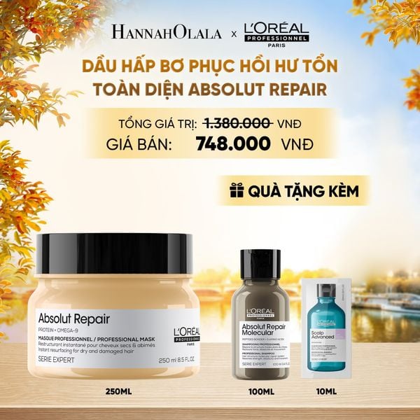  DẦU HẤP BƠ PHỤC HỒI HƯ TỔN TOÀN DIỆN L'ORÉAL PROFESSIONNEL ABSOLUT REPAIR 250ML - E500 