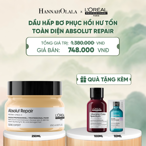  DẦU HẤP BƠ PHỤC HỒI HƯ TỔN TOÀN DIỆN L'ORÉAL PROFESSIONNEL ABSOLUT REPAIR 250ML 