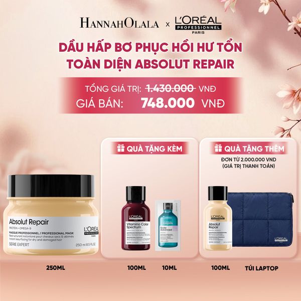  DẦU HẤP BƠ PHỤC HỒI HƯ TỔN TOÀN DIỆN L'ORÉAL PROFESSIONNEL ABSOLUT REPAIR 250ML - A739 