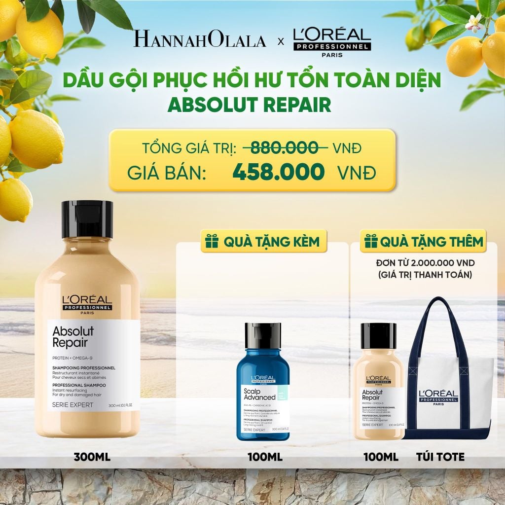  DẦU GỘI PHỤC HỒI HƯ TỔN TOÀN DIỆN L'ORÉAL PROFESSIONNEL SERIE EXPERT ABSOLUT REPAIR GOLD 300ML - DEAL 04 - A475 