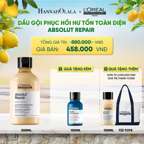  DẦU GỘI PHỤC HỒI HƯ TỔN TOÀN DIỆN L'ORÉAL PROFESSIONNEL SERIE EXPERT ABSOLUT REPAIR GOLD 300ML - DEAL 04 - A475 