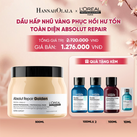  MẶT NẠ NHŨ VÀNG PHỤC HỒI HƯ TỔN TOÀN DIỆN L'ORÉAL PROFESSIONNEL ABSOLUT REPAIR GOLDEN 500ML 