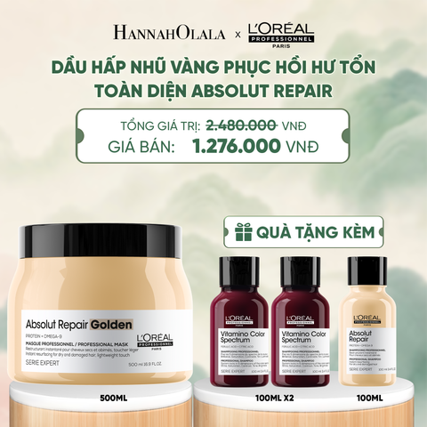  MẶT NẠ NHŨ VÀNG PHỤC HỒI HƯ TỔN TOÀN DIỆN L'ORÉAL PROFESSIONNEL ABSOLUT REPAIR GOLDEN 500ML 