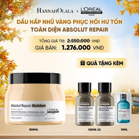  MẶT NẠ NHŨ VÀNG PHỤC HỒI HƯ TỔN TOÀN DIỆN L'ORÉAL PROFESSIONNEL ABSOLUT REPAIR GOLDEN 500ML - E499 