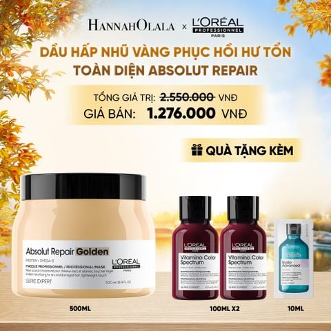  MẶT NẠ NHŨ VÀNG PHỤC HỒI HƯ TỔN TOÀN DIỆN L'ORÉAL PROFESSIONNEL ABSOLUT REPAIR GOLDEN 500ML - E499 
