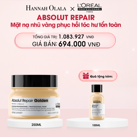  E821_DEAL 11: MẶT NẠ NHŨ VÀNG PHỤC HỒI HƯ TỔN TOÀN DIỆN L'ORÉAL PROFESSIONNEL ABSOLUT REPAIR GOLDEN 250ML 