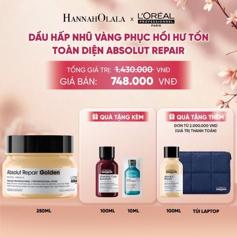  MẶT NẠ NHŨ VÀNG PHỤC HỒI HƯ TỔN TOÀN DIỆN L'ORÉAL PROFESSIONNEL ABSOLUT REPAIR GOLDEN 250ML - A589 