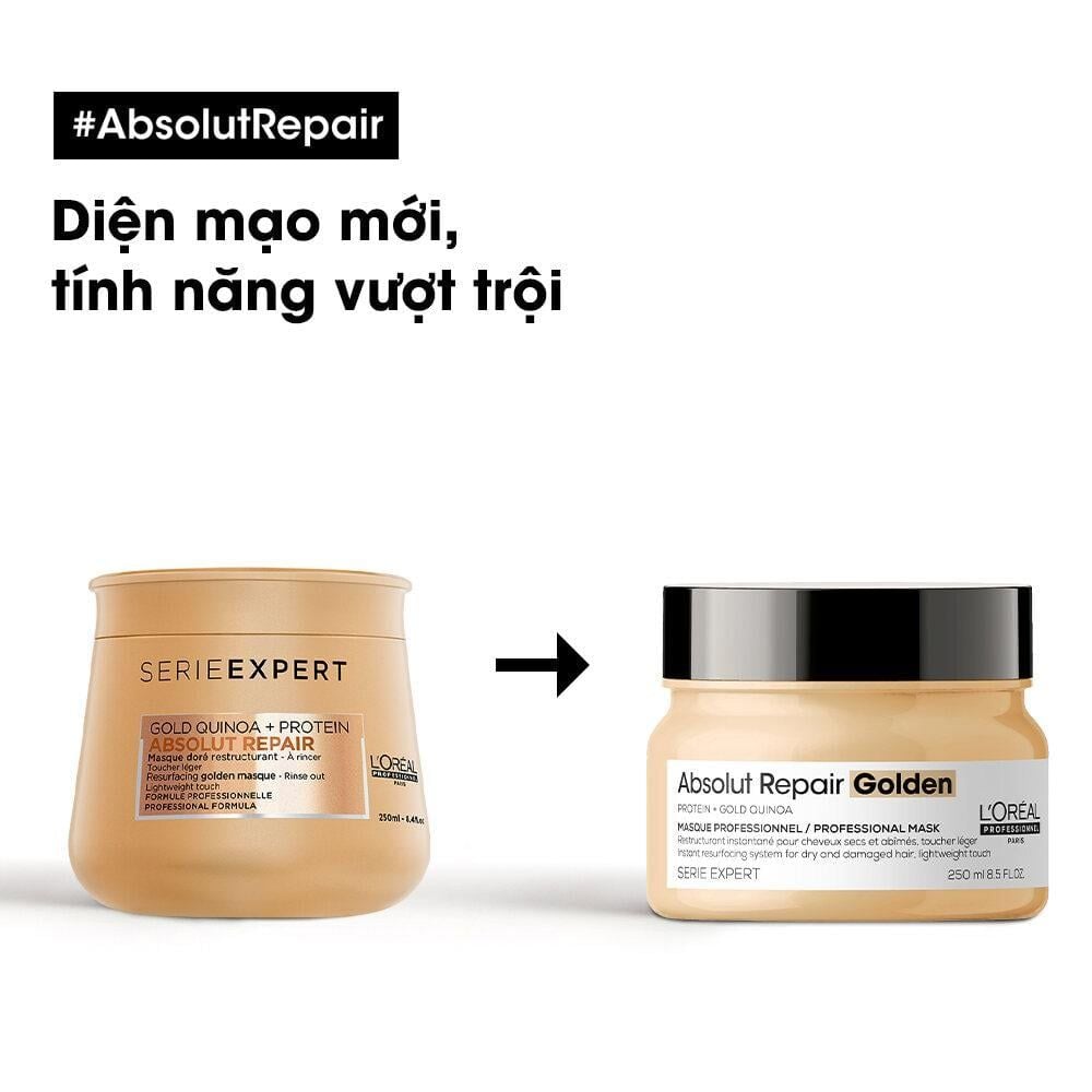  MẶT NẠ NHŨ VÀNG PHỤC HỒI HƯ TỔN TOÀN DIỆN L'ORÉAL PROFESSIONNEL ABSOLUT REPAIR GOLDEN 250ML - D18 