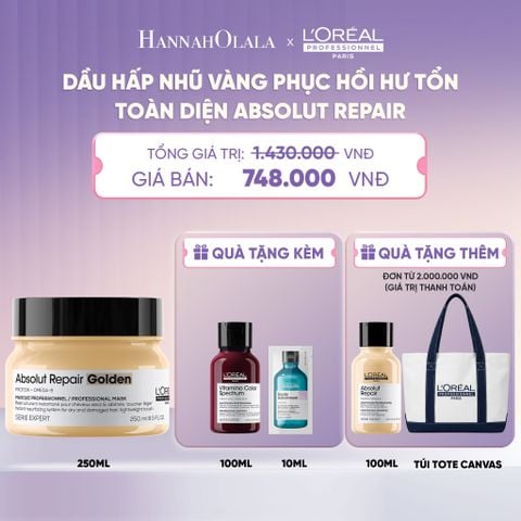  MẶT NẠ NHŨ VÀNG PHỤC HỒI HƯ TỔN TOÀN DIỆN L'ORÉAL PROFESSIONNEL ABSOLUT REPAIR GOLDEN 250ML - H038 