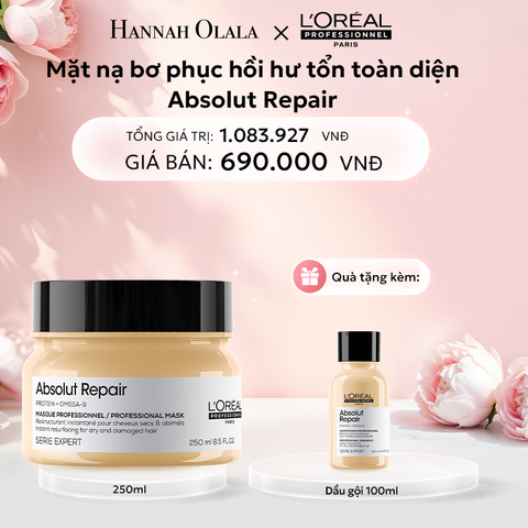  E450: DEAL 6: MẶT NẠ BƠ PHỤC HỒI HƯ TỔN TOÀN DIỆN L'ORÉAL PROFESSIONNEL ABSOLUT REPAIR 250ML 