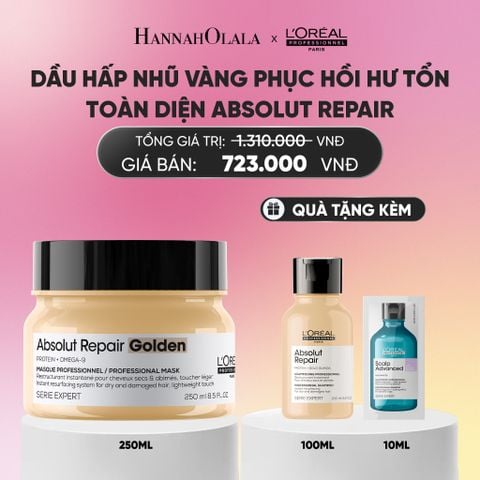  MẶT NẠ NHŨ VÀNG PHỤC HỒI HƯ TỔN TOÀN DIỆN L'ORÉAL PROFESSIONNEL ABSOLUT REPAIR GOLDEN 250ML_A1223 