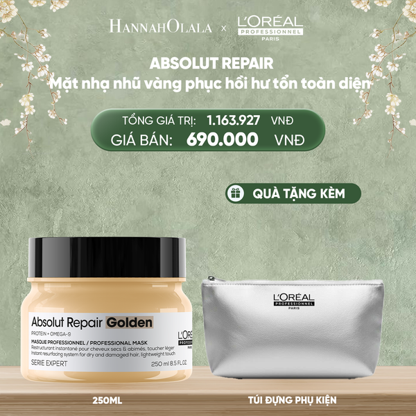 DEAL 7: MẶT NẠ NHŨ VÀNG PHỤC HỒI HƯ TỔN TOÀN DIỆN L'ORÉAL PROFESSIONNEL ABSOLUT REPAIR 250ML 