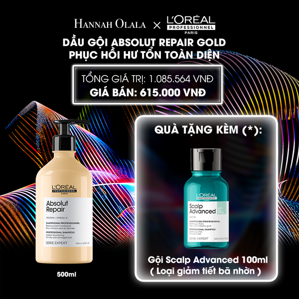  DEAL 8: DẦU GỘI PHỤC HỒI HƯ TỔN TOÀN DIỆN L'ORÉAL PROFESSIONNEL SERIE EXPERT ABSOLUT REPAIR GOLD 500ML 