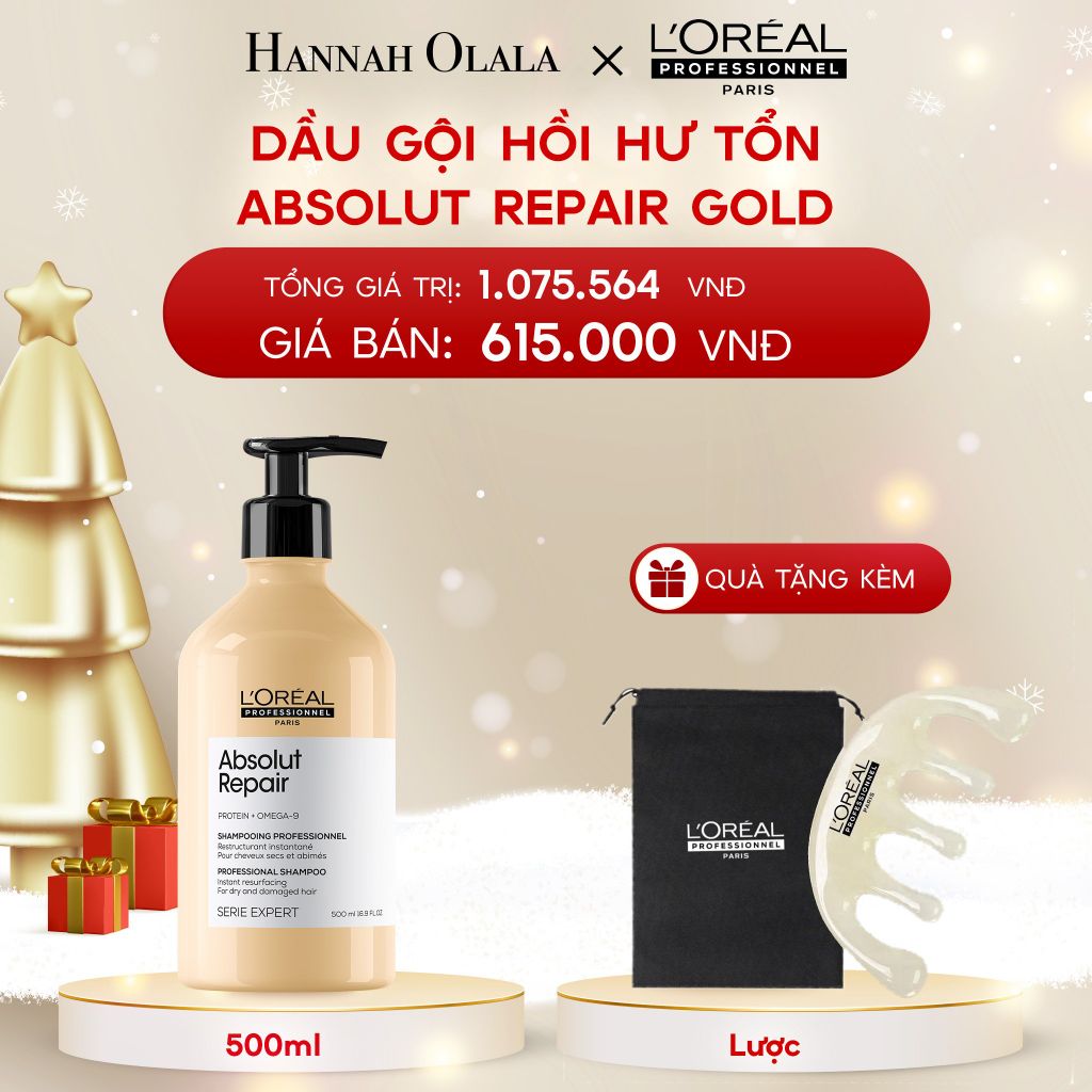  DEAL 8: DẦU GỘI PHỤC HỒI HƯ TỔN TOÀN DIỆN L'ORÉAL PROFESSIONNEL SERIE EXPERT ABSOLUT REPAIR GOLD 500ML 