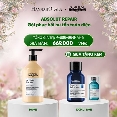  DEAL 5: DẦU GỘI PHỤC HỒI HƯ TỔN TOÀN DIỆN L'ORÉAL PROFESSIONNEL SERIE EXPERT ABSOLUT REPAIR GOLD 500ML 