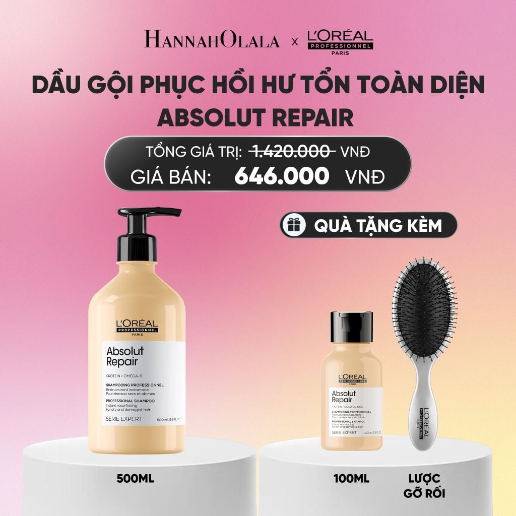 DẦU GỘI PHỤC HỒI HƯ TỔN TOÀN DIỆN L'ORÉAL PROFESSIONNEL SERIE EXPERT ABSOLUT REPAIR GOLD 500ML_A1214 