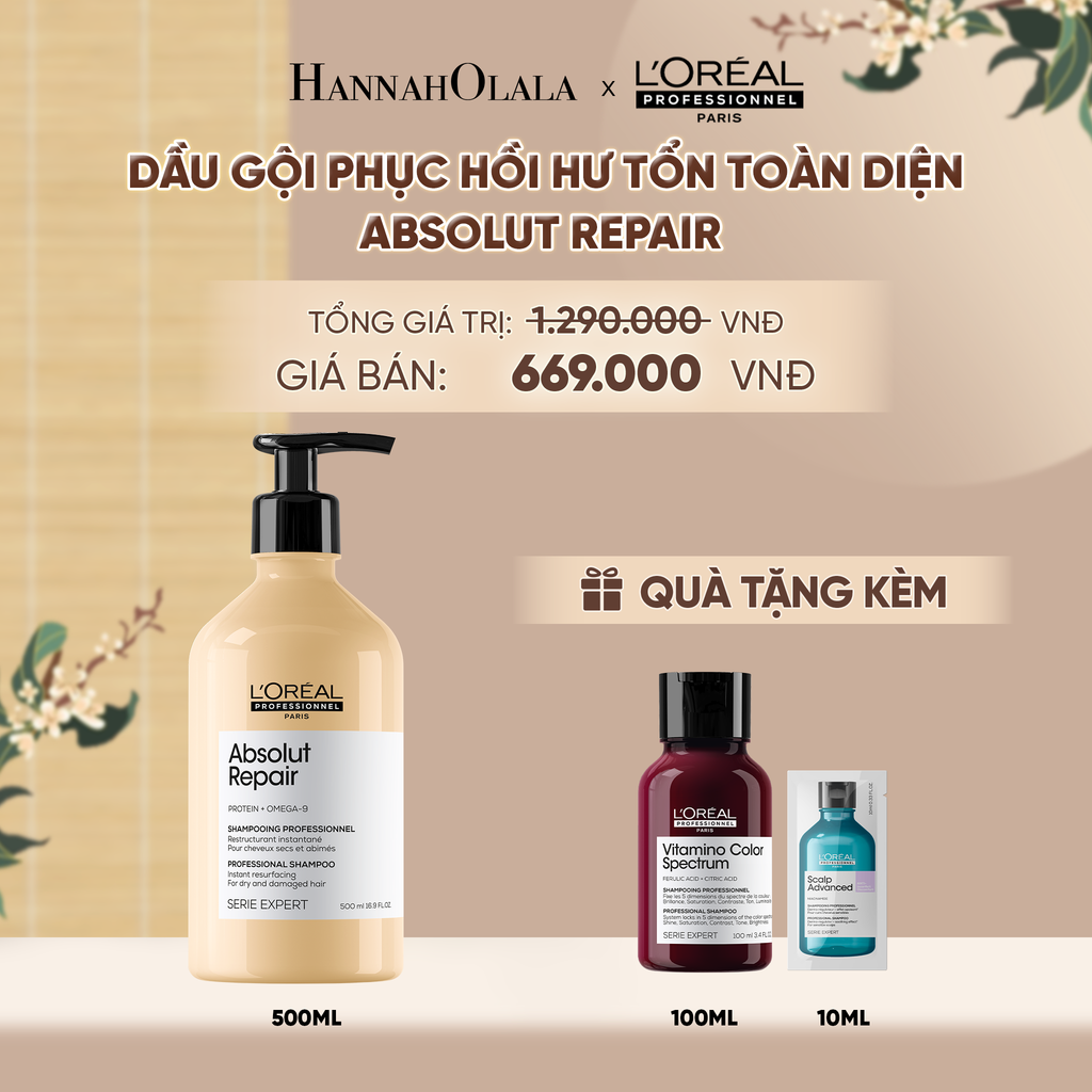  DẦU GỘI PHỤC HỒI HƯ TỔN TOÀN DIỆN SERIE EXPERT ABSOLUT REPAIR GOLD 500ML - A248 