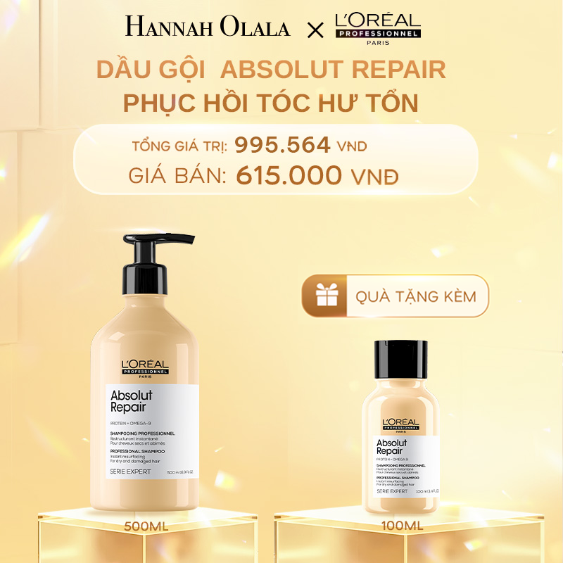  DEAL 8: DẦU GỘI PHỤC HỒI HƯ TỔN TOÀN DIỆN L'ORÉAL PROFESSIONNEL SERIE EXPERT ABSOLUT REPAIR GOLD 500ML 