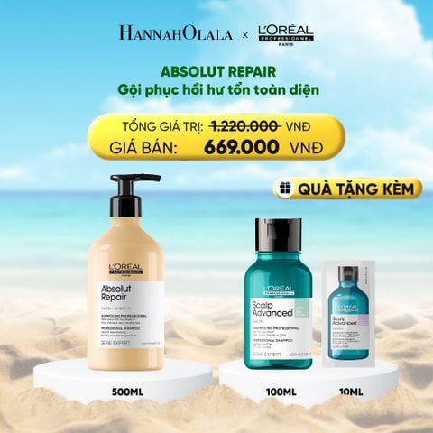  DEAL 5: DẦU GỘI PHỤC HỒI HƯ TỔN TOÀN DIỆN L'ORÉAL PROFESSIONNEL SERIE EXPERT ABSOLUT REPAIR GOLD 500ML 