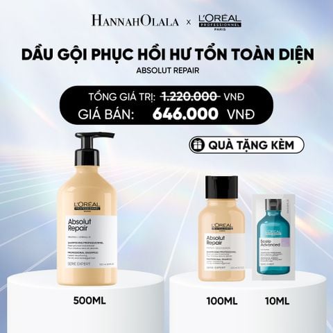  DEAL 5: DẦU GỘI PHỤC HỒI HƯ TỔN TOÀN DIỆN L'ORÉAL PROFESSIONNEL SERIE EXPERT ABSOLUT REPAIR GOLD 500ML 