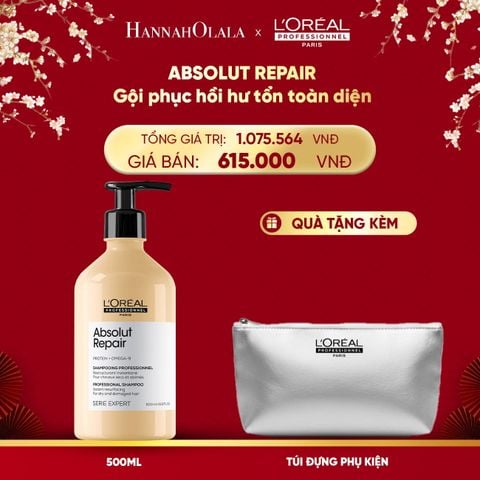  DEAL 9: DẦU GỘI PHỤC HỒI HƯ TỔN TOÀN DIỆN L'ORÉAL PROFESSIONNEL SERIE EXPERT ABSOLUT REPAIR GOLD 500ML 