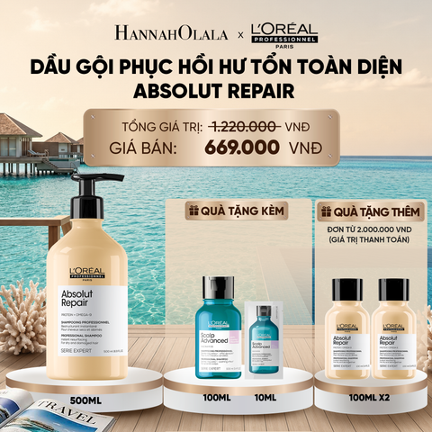  DẦU GỘI PHỤC HỒI HƯ TỔN TOÀN DIỆN L'ORÉAL PROFESSIONNEL SERIE EXPERT ABSOLUT REPAIR GOLD 500ML_ D1519 