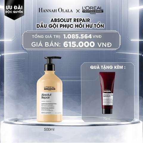  DEAL 7: DẦU GỘI PHỤC HỒI HƯ TỔN TOÀN DIỆN L'ORÉAL PROFESSIONNEL SERIE EXPERT ABSOLUT REPAIR GOLD 500ML 