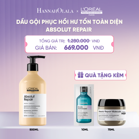  DẦU GỘI PHỤC HỒI HƯ TỔN TOÀN DIỆN SERIE EXPERT ABSOLUT REPAIR GOLD 500ML  - L041 