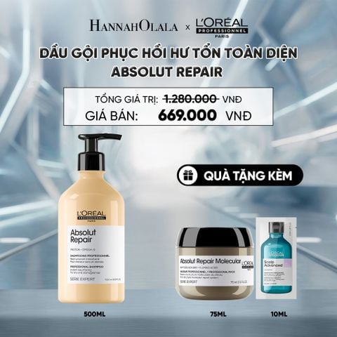  DẦU GỘI PHỤC HỒI HƯ TỔN TOÀN DIỆN SERIE EXPERT ABSOLUT REPAIR GOLD 500ML - D16 