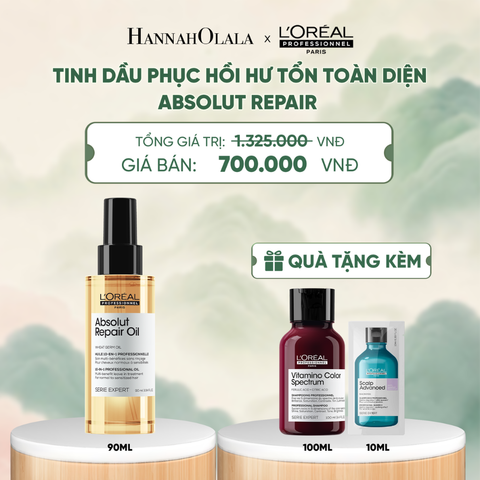  TINH DẦU ĐA NĂNG PHỤC HỒI TÓC HƯ TỔN TOÀN DIỆN 10 TRONG 1 L'ORÉAL PROFESSIONNEL SERIE EXPERT ABSOLUT REPAIR GOLD 90ML - A416 