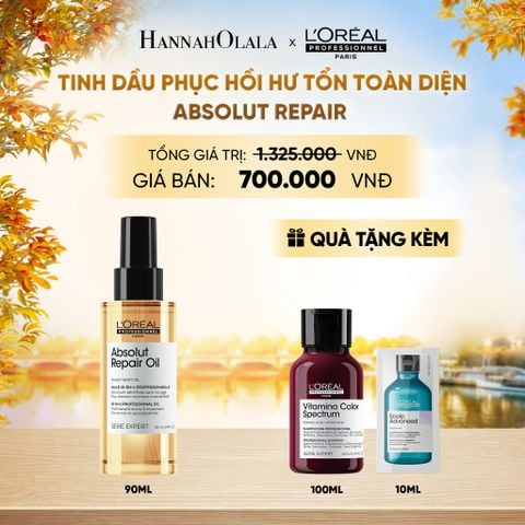  TINH DẦU ĐA NĂNG PHỤC HỒI TÓC HƯ TỔN TOÀN DIỆN 10 TRONG 1 L'ORÉAL PROFESSIONNEL SERIE EXPERT ABSOLUT REPAIR GOLD 90ML - E496 