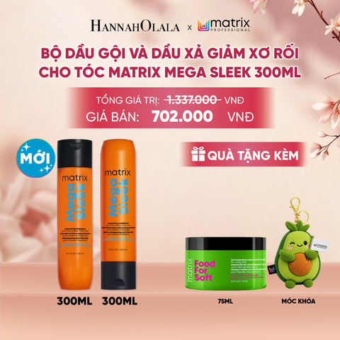  BỘ DẦU GỘI VÀ DẦU XẢ GIẢM XƠ RỐI CHO TÓC MATRIX MEGA SLEEK 300ML 