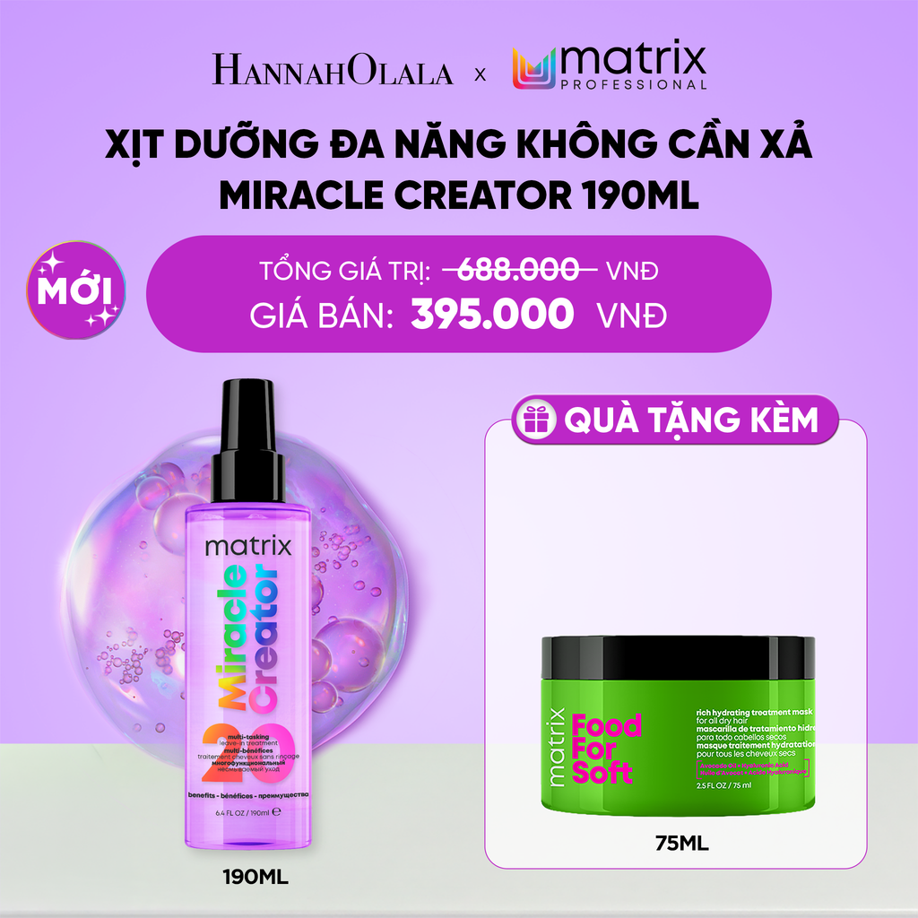  XỊT DƯỠNG ĐA NĂNG KHÔNG CẦN XẢ MATRIX MIRACLE CREATOR 190ML - D24 