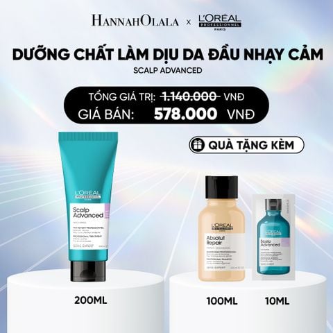  DEAL 13: DƯỠNG CHẤT CẤP ẨM, LÀM DỊU & CÂN BẰNG DA ĐẦU VÀ TÓC SCALP ADVANCED 200ML - DÙNG NHƯ DẦU XẢ 