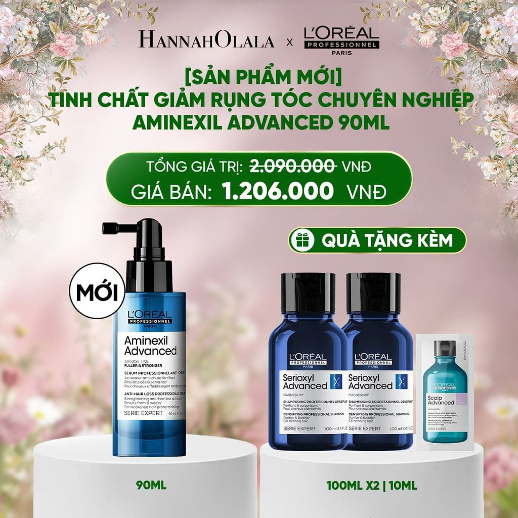  DEAL 7: [SẢN PHẨM MỚI] TINH CHẤT XỊT GIẢM RỤNG TÓC CHUYÊN NGHIỆP L'ORÉAL PROFESSIONNEL AMINEXIL ADVANCED 90ml 