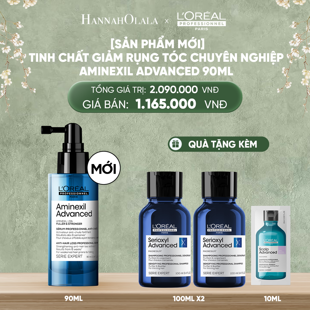  DEAL 11: [SẢN PHẨM MỚI] TINH CHẤT XỊT GIẢM RỤNG TÓC CHUYÊN NGHIỆP L'ORÉAL PROFESSIONNEL AMINEXIL ADVANCED 90ml 