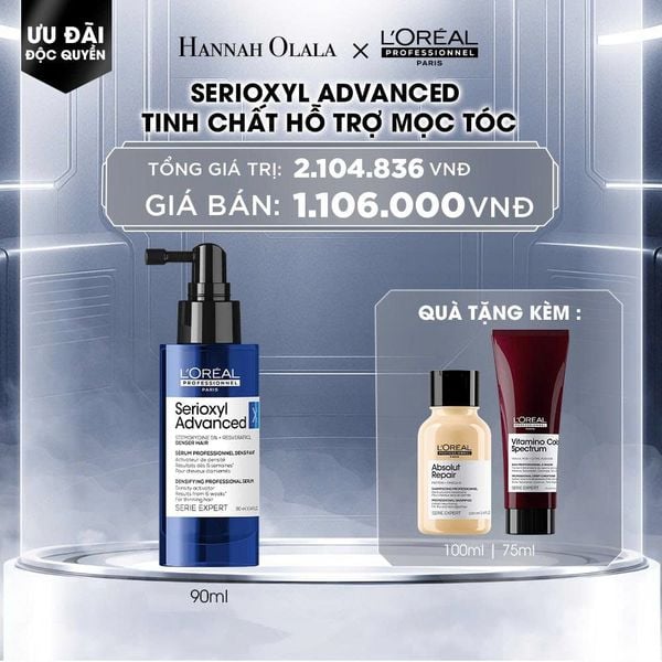  DEAL 1: TINH CHẤT HỖ TRỢ MỌC TÓC L'OREAL PROFESSIONNEL SERIOXYL ADVANCED 90ML 