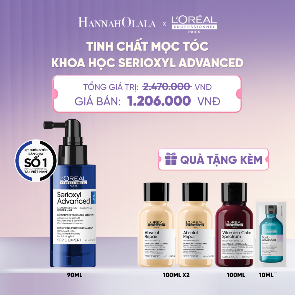  TINH CHẤT HỖ TRỢ XỊT MỌC TÓC L'OREAL PROFESSIONNEL SERIOXYL ADVANCED 90ML  - L038 