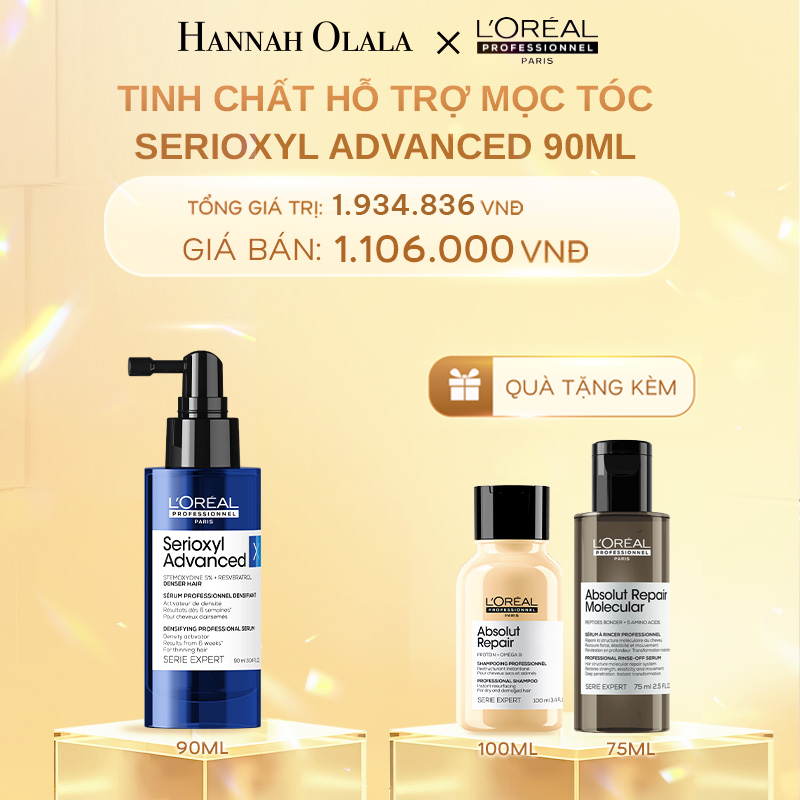  DEAL 1: TINH CHẤT HỖ TRỢ MỌC TÓC L'OREAL PROFESSIONNEL SERIOXYL ADVANCED 90ML 